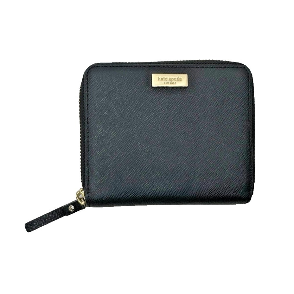 kate spade New York Darci Laurel Way Wallet Zip Around Black Leather